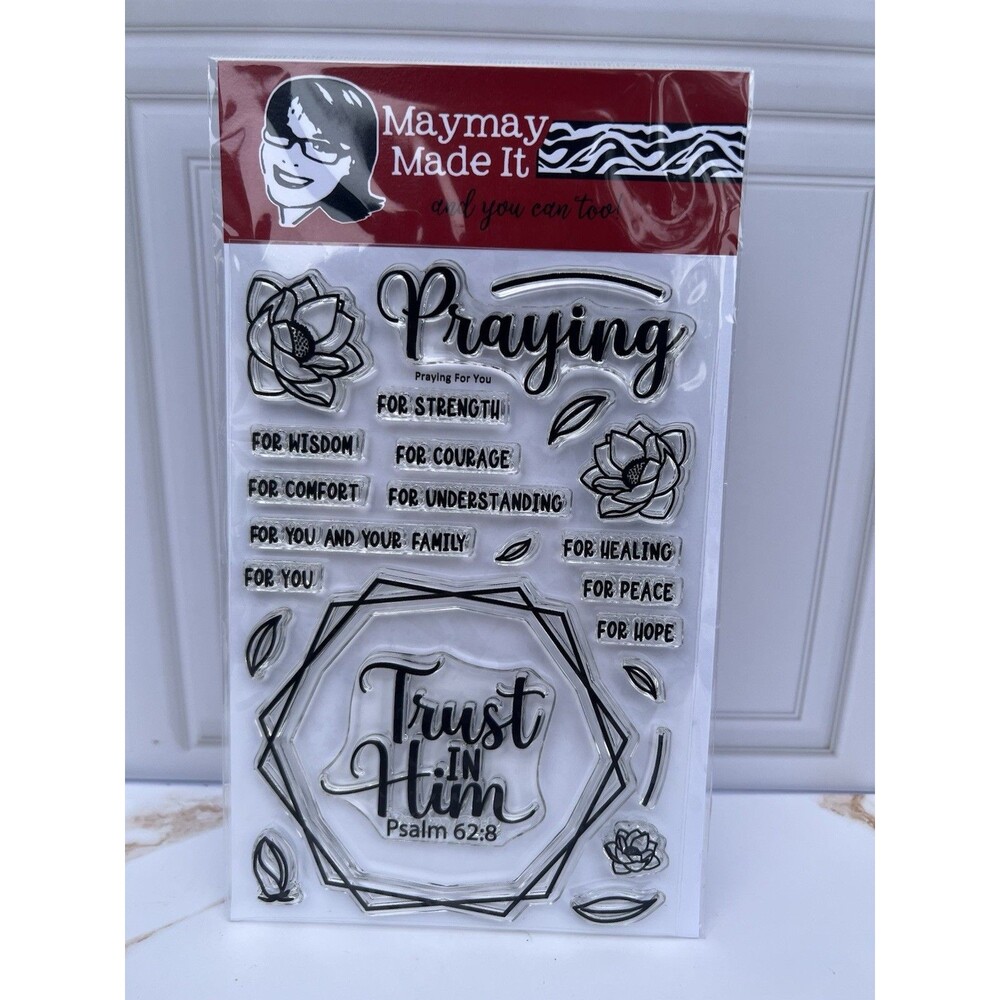 2023 Maymay Made It Praying for You Clear Stamp Set Psalm 62:8 Christian